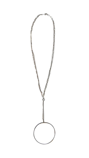 Bubble Wand | oxidized sterling silver and stainless steel necklace