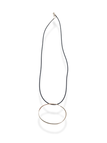 Cloud 9 | sterling silver with black rubber cord 24" necklace