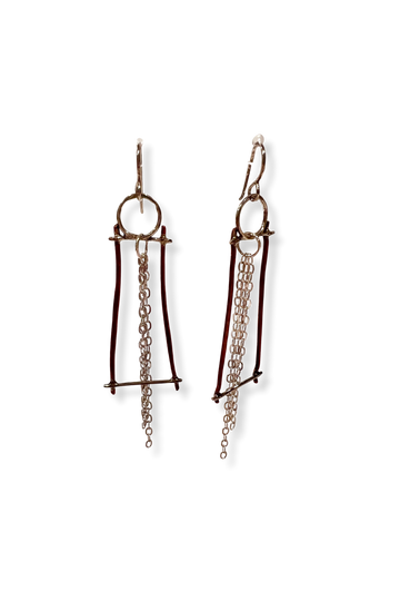 Time to Shine | Sterling silver and copper earrings