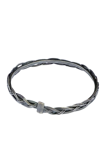 Braid 1 | oxidized sterling silver bangle bracelet