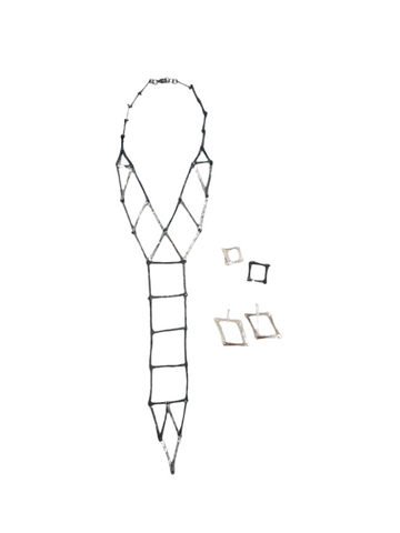 Truss Tie | oxidized sterling silver necklace