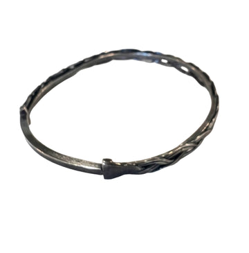 Braid 2 | oxidized sterling silver bangle bracelet