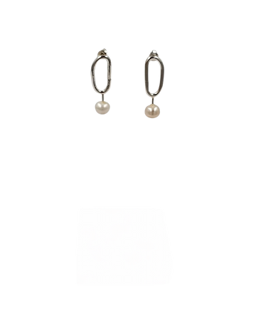 Pickleball | sterling silver and white pearl post earrings