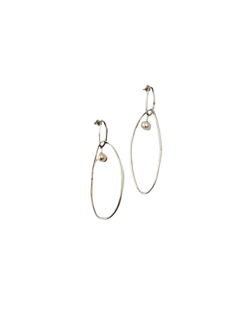 Lasso | sterling silver and white pearl post earrings