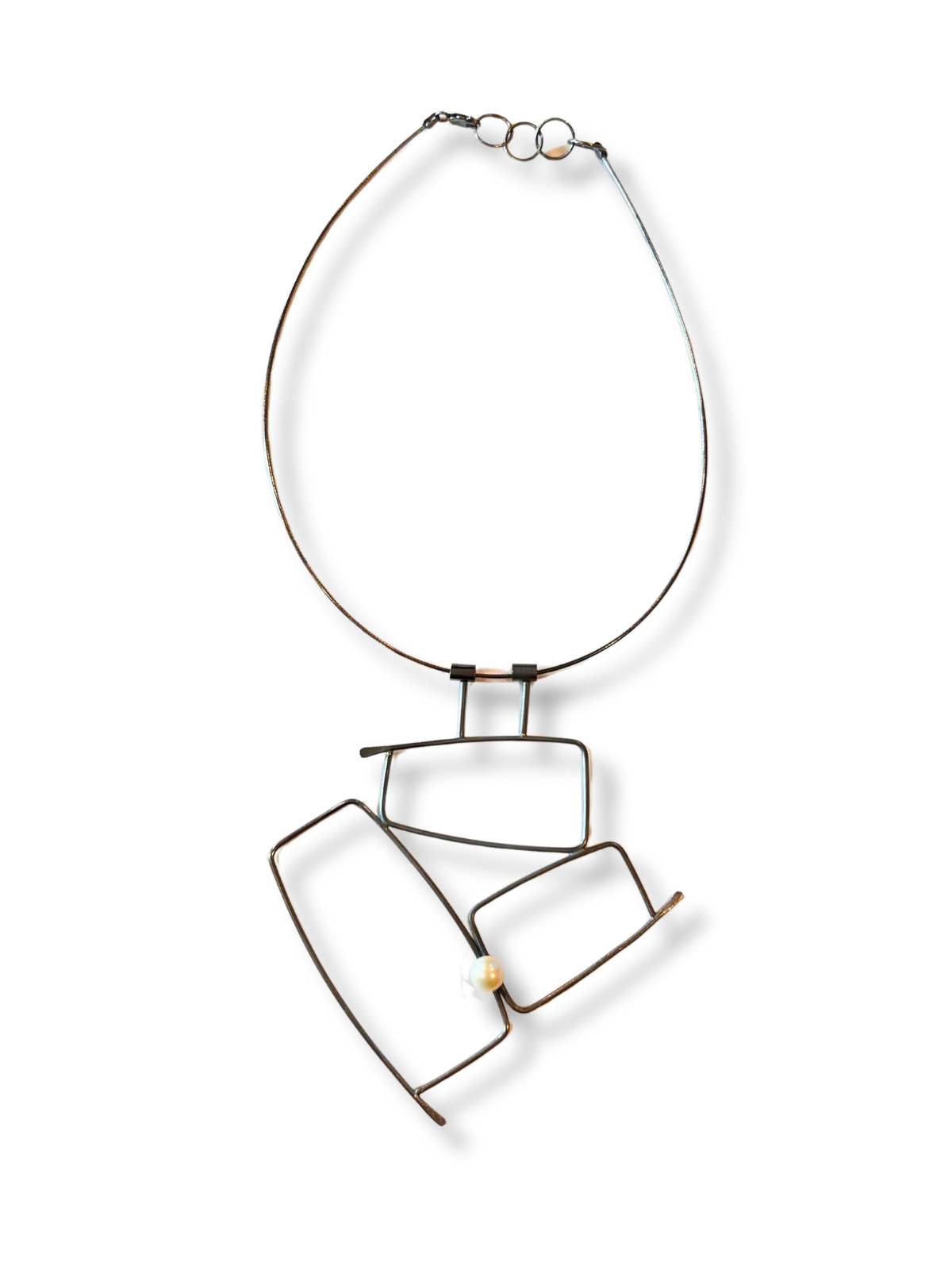 Aerial View | sterling silver with white pearl 18" necklace