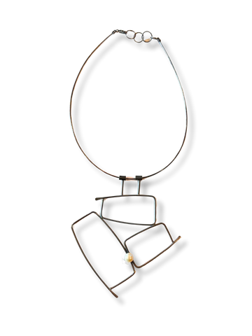 Aerial View | sterling silver with white pearl 18" necklace