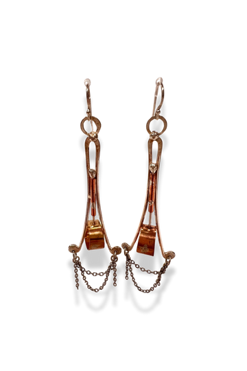 Paris Chandelier | sterling silver, copper earrings