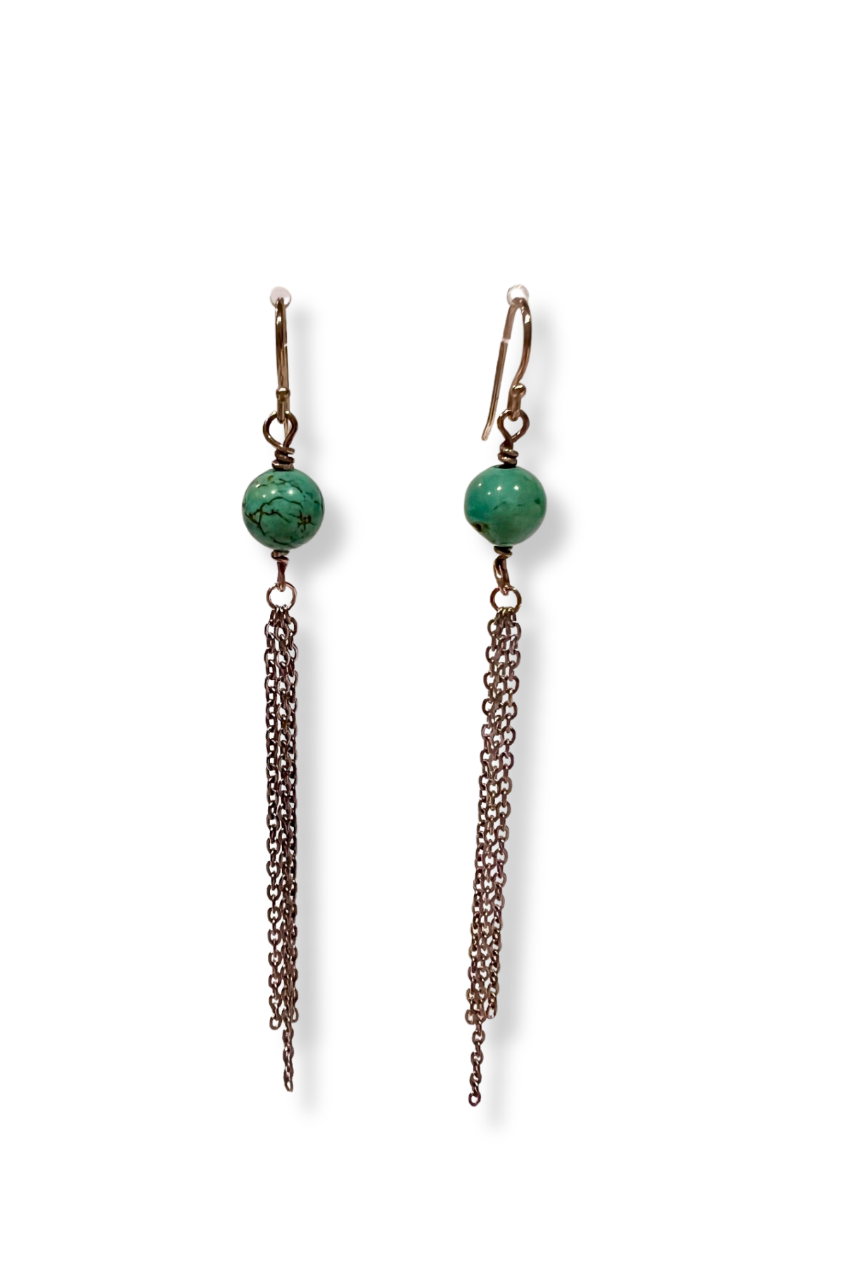 Turquoise Earth | sterling silver, stainless steel and turquoise earrings