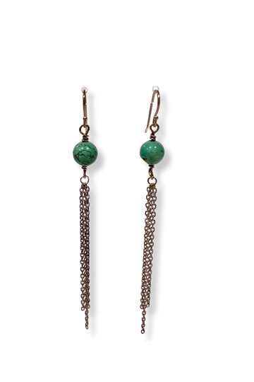 Turquoise Earth | sterling silver, stainless steel and turquoise earrings