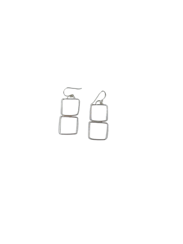 Four Square | sterling silver earrings