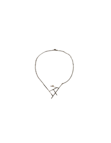 Pick up sticks | sterling silver with a white pearl necklace